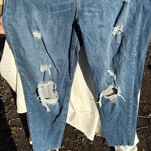 Old Navy Women's Distressed Boyfriend Jeans - Blue